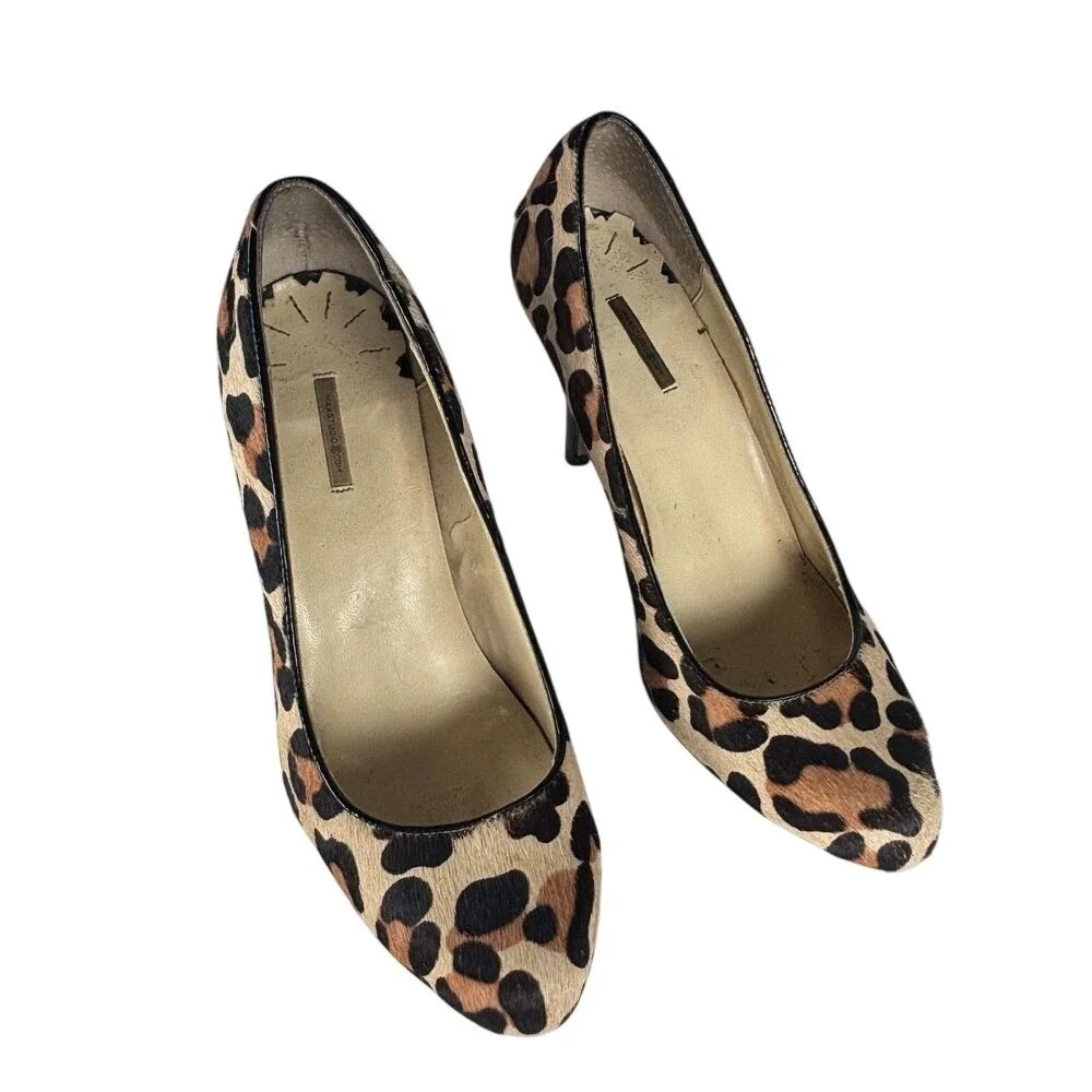 Max Studio Leopard Heels Pumps Size‎ US 7M Faux Fur Exotic Cheetah Animal Print